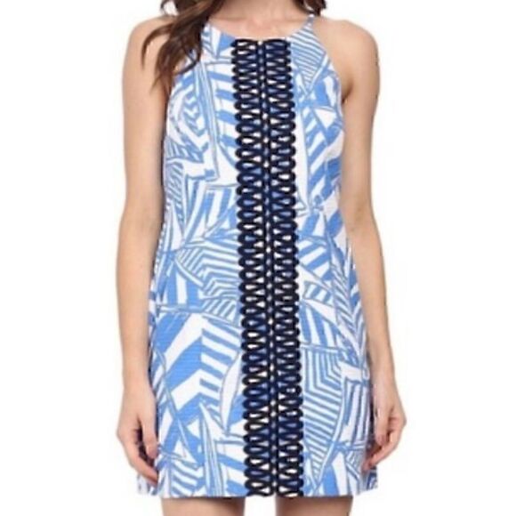 Lilly Pulitzer Annabelle Bay Blue Yacht Sea shift dress Size 00 - Picture 1 of 11